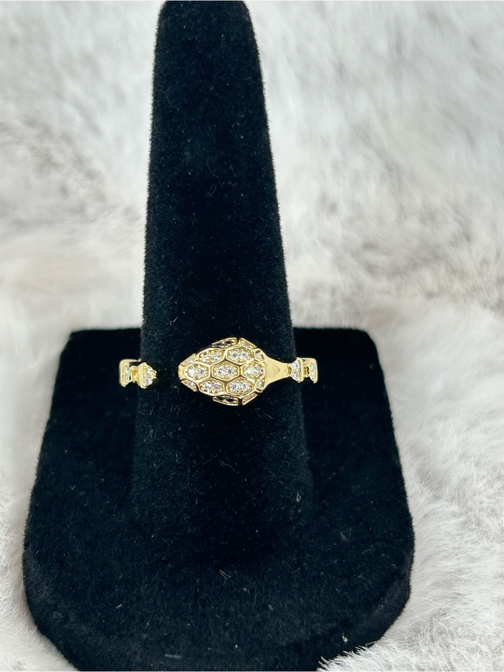 Size 7 moissanite ring Gold Gold over 925 sterling silver 5-17-0826SS